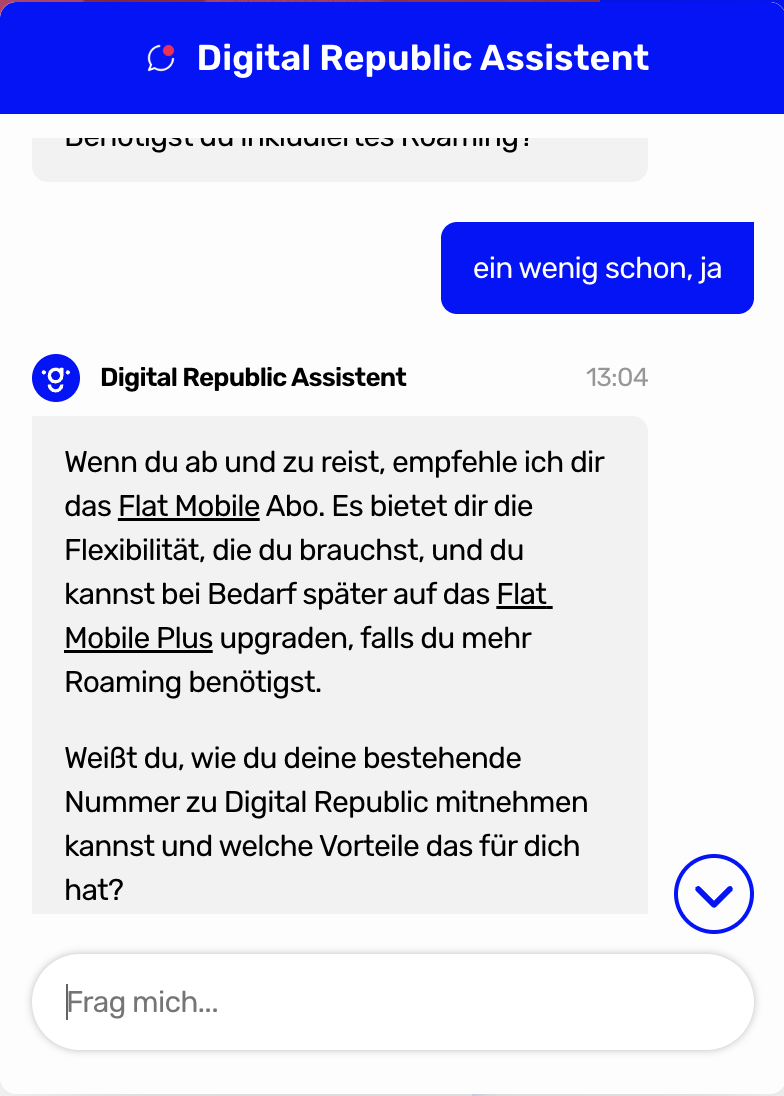 Connect AI Vertriebsagent unterstützt Kund:innen vom ersten Dialog bis zum Vertragsabschluss