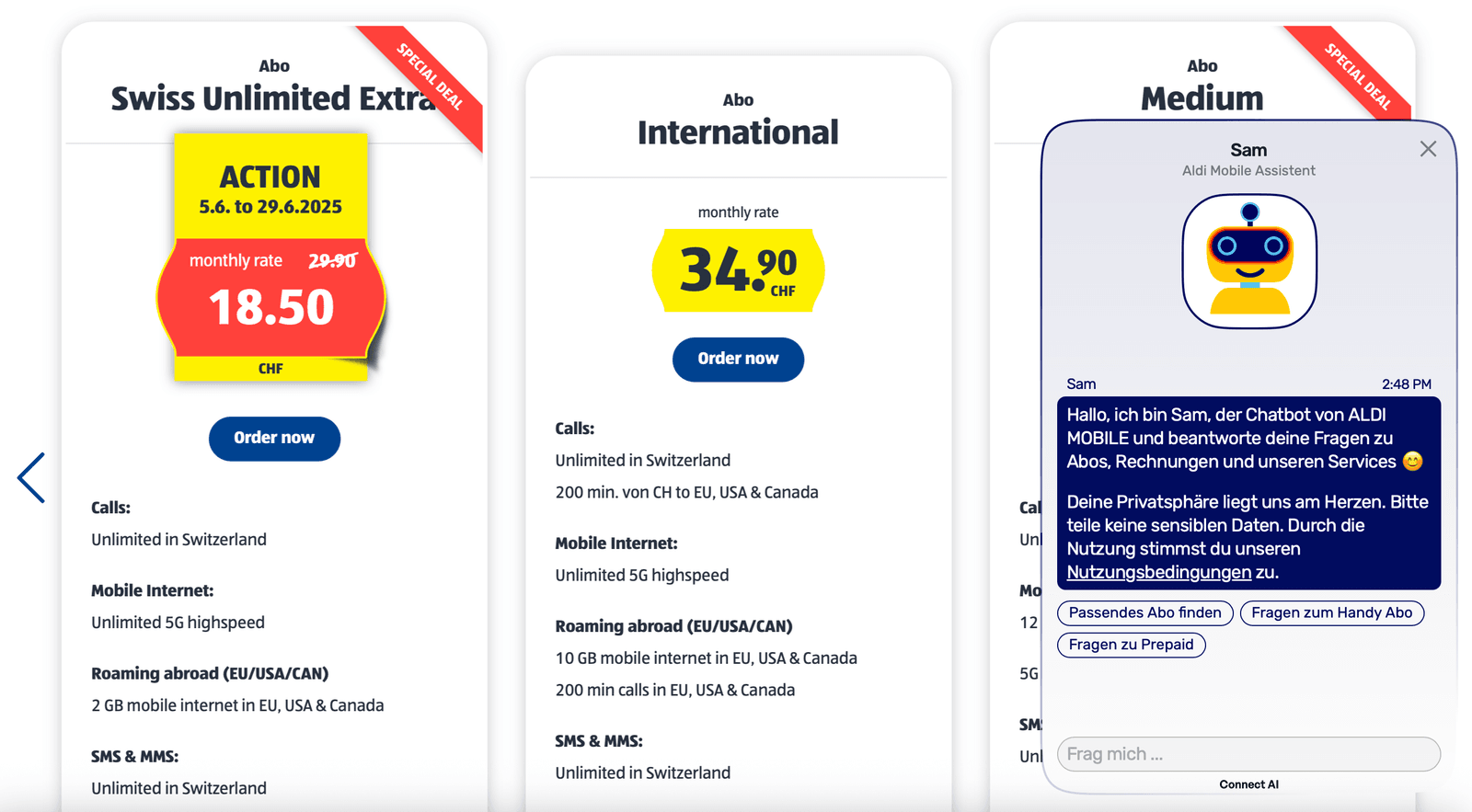 Sam, Aldi Mobile' AI Agent